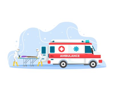 Doctor who save patients from Coronavirus outbreak fighting covid-19. Vector illustration in a flat style