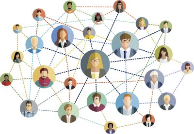 Social network - multicolored vector illustration