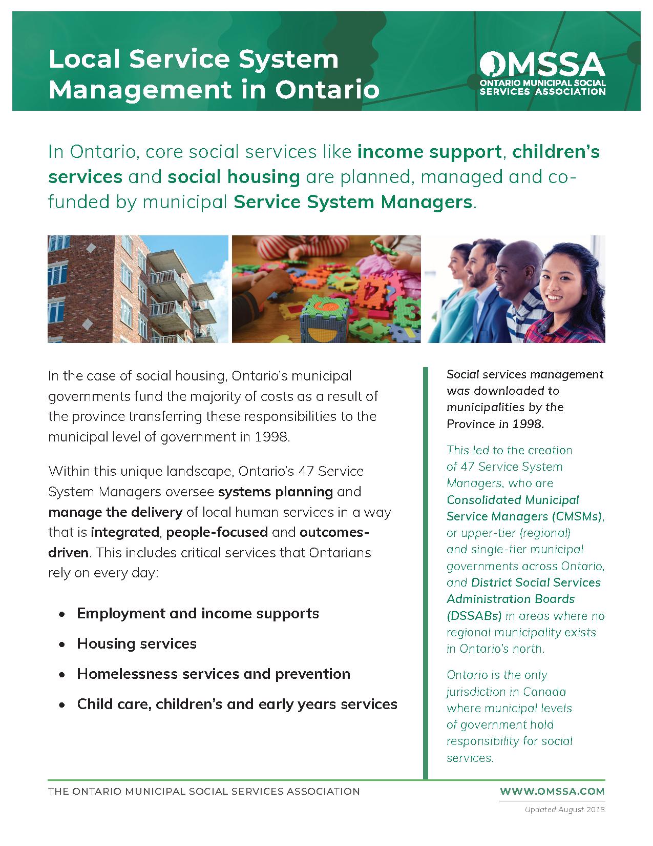 Local Service System Management in Ontario
