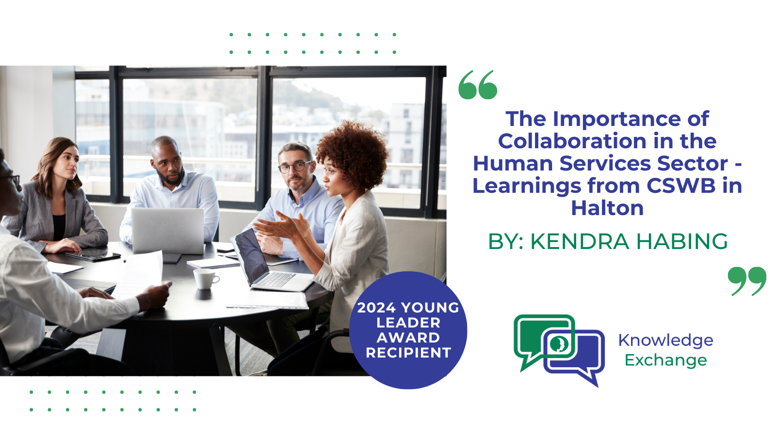 The Importance of Collaboration in the Human Services Sector – Learnings from CSWB in Halton