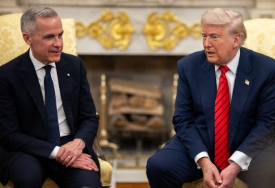 President Donald Trump meets with Canadian Prime Minister Mark Carney, Tuesday, May 6, 2025, in the Oval Office. (Official White House Photo by Daniel Torok)