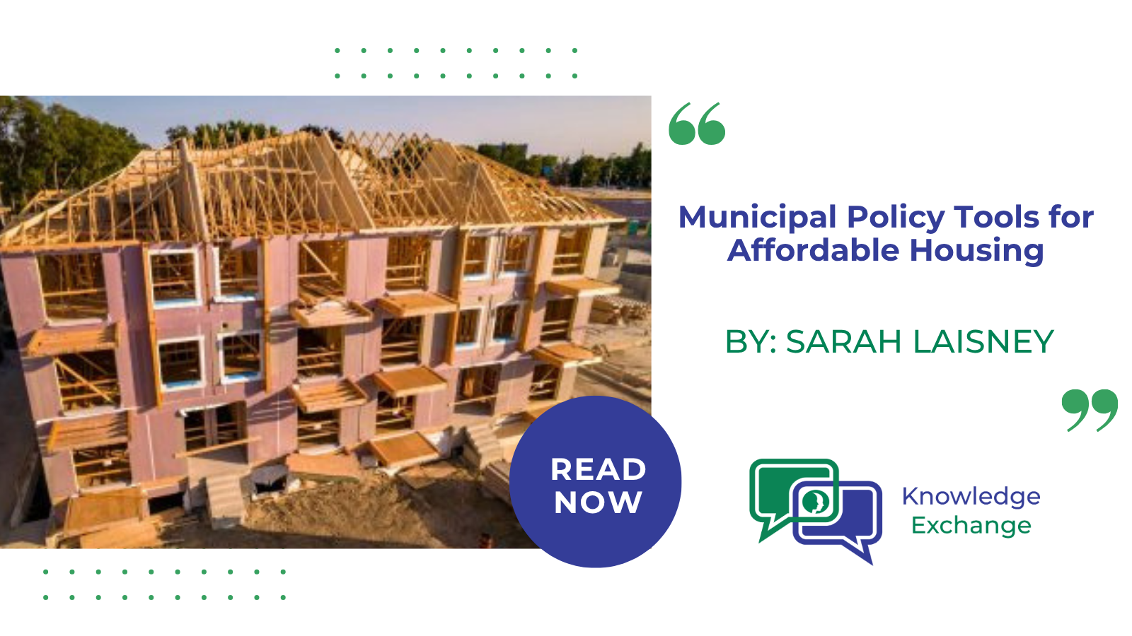 Municipal Policy Tools for Affordable Housing